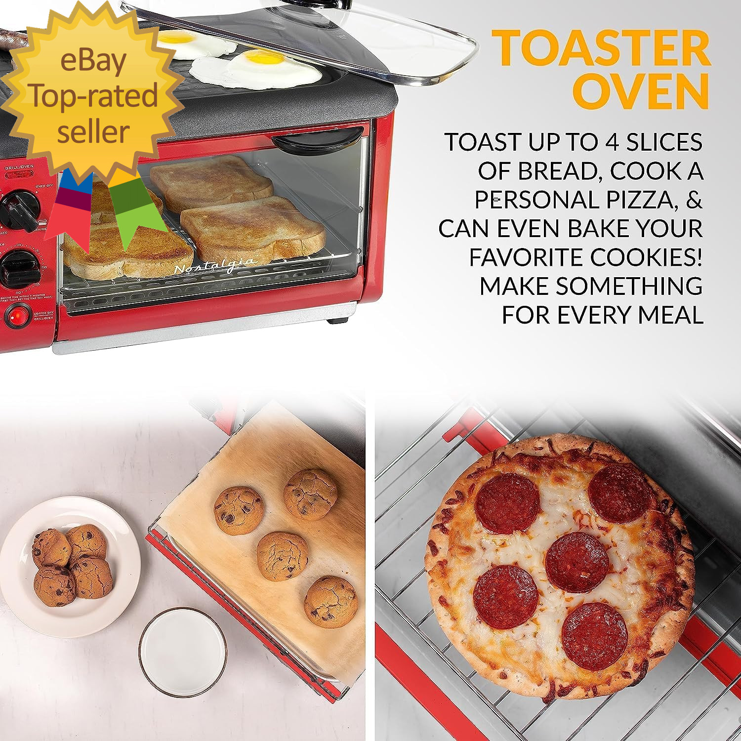 3-In-1 Breakfast Station Includes Coffee Maker Non-Stick Griddle and 4-Slice