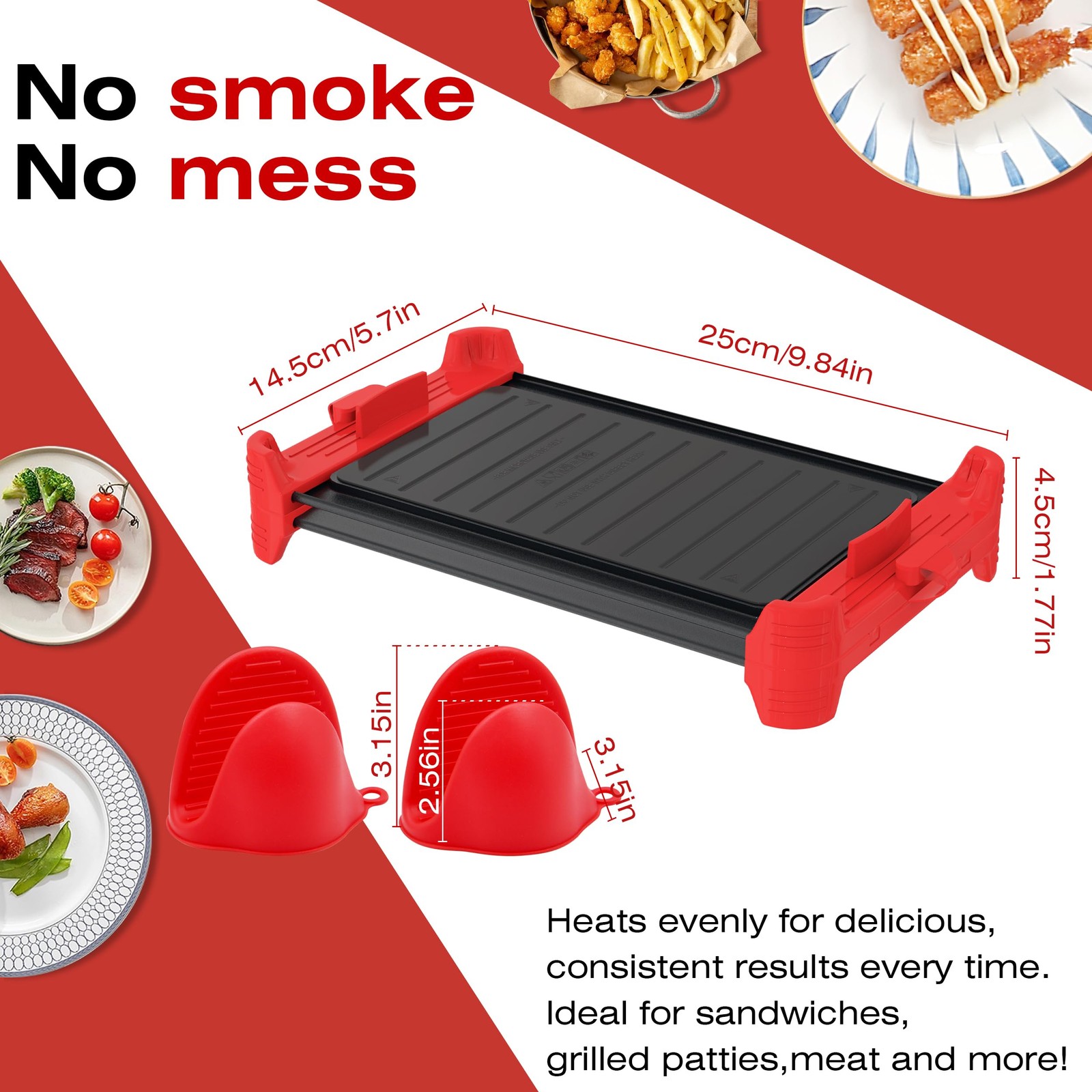 Microwave Sandwich Maker & Grill Cheese Maker with Silicone Oven Mitts, Fast …