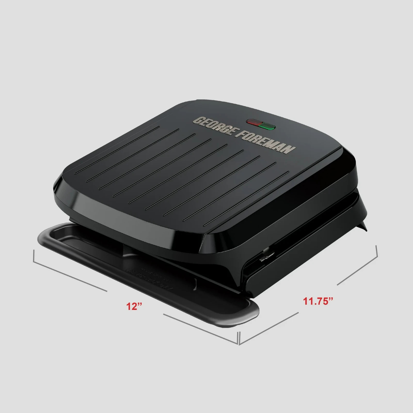 George Foreman 4-Serving Non-Stick Removable Dishwasher Safe Plates, Grill