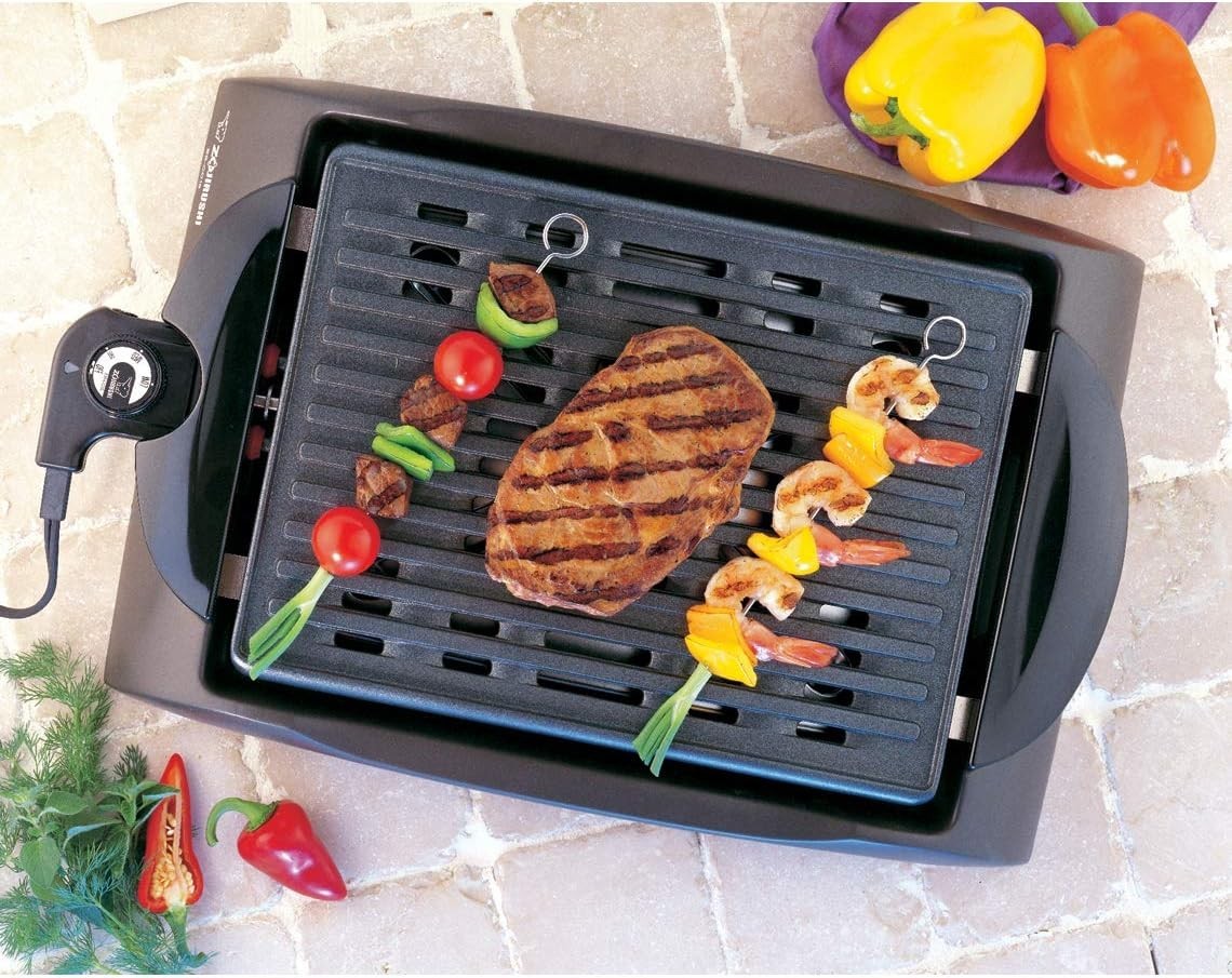 Indoor Electric Grill Nonstick Dishwasher Safe Perfect for Grilling Vegetables