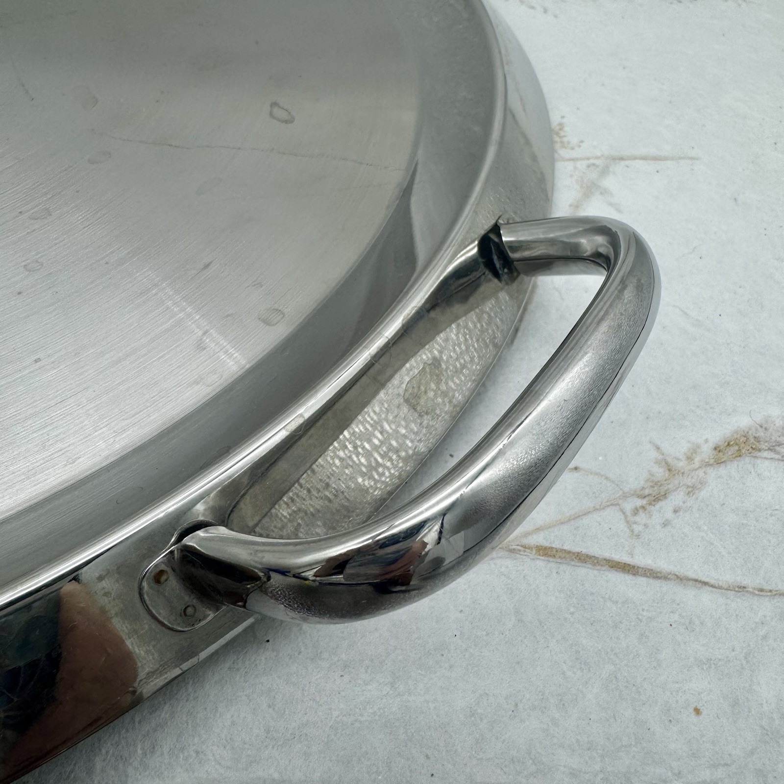 Silampos Portugal Stainless Steel Round Griddle With Handles Heavy Duty 15” D