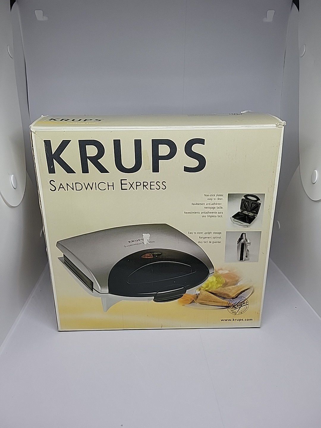 Krups Sandwich Express Open Box Silver & Black Nonstick