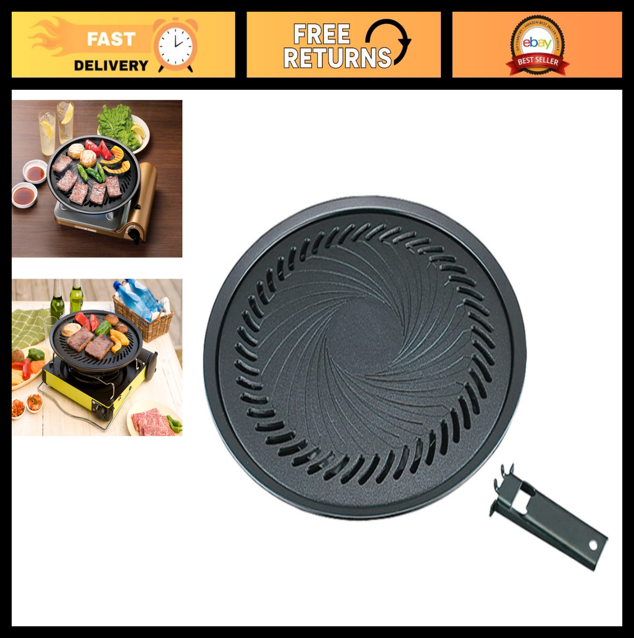 Large BBQ Grill Plate – Portable Cooking Surface for Outdoor Grilling & Camping