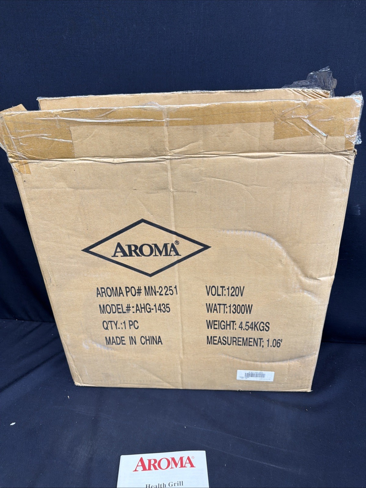 Aroma Health Grill AHG-1435 Indoor Electric Grill New Open Box w Manual