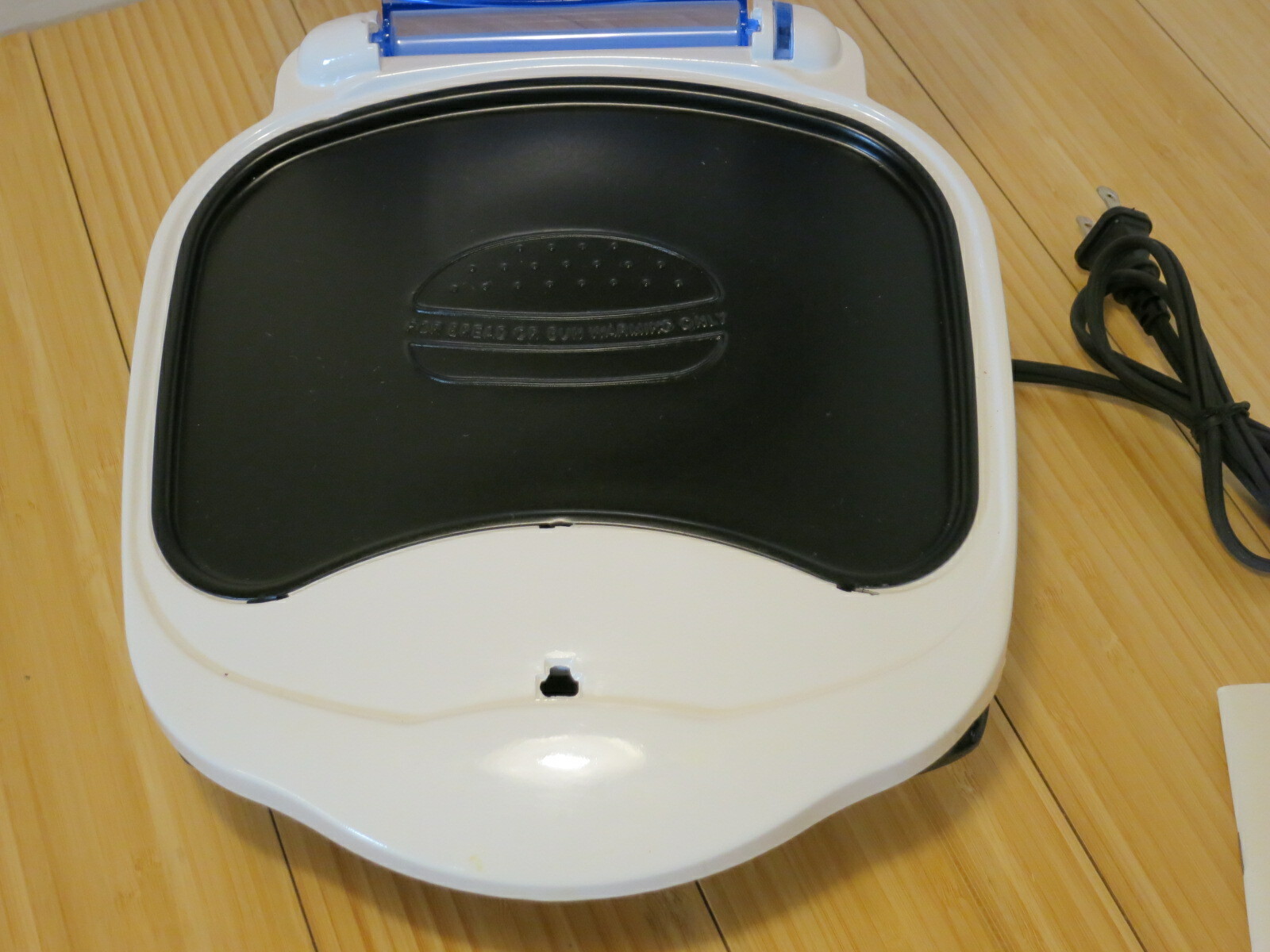 George Foreman GR10ABW Indoor Grill Blue with Bun Warmer Spatula Tray Manual