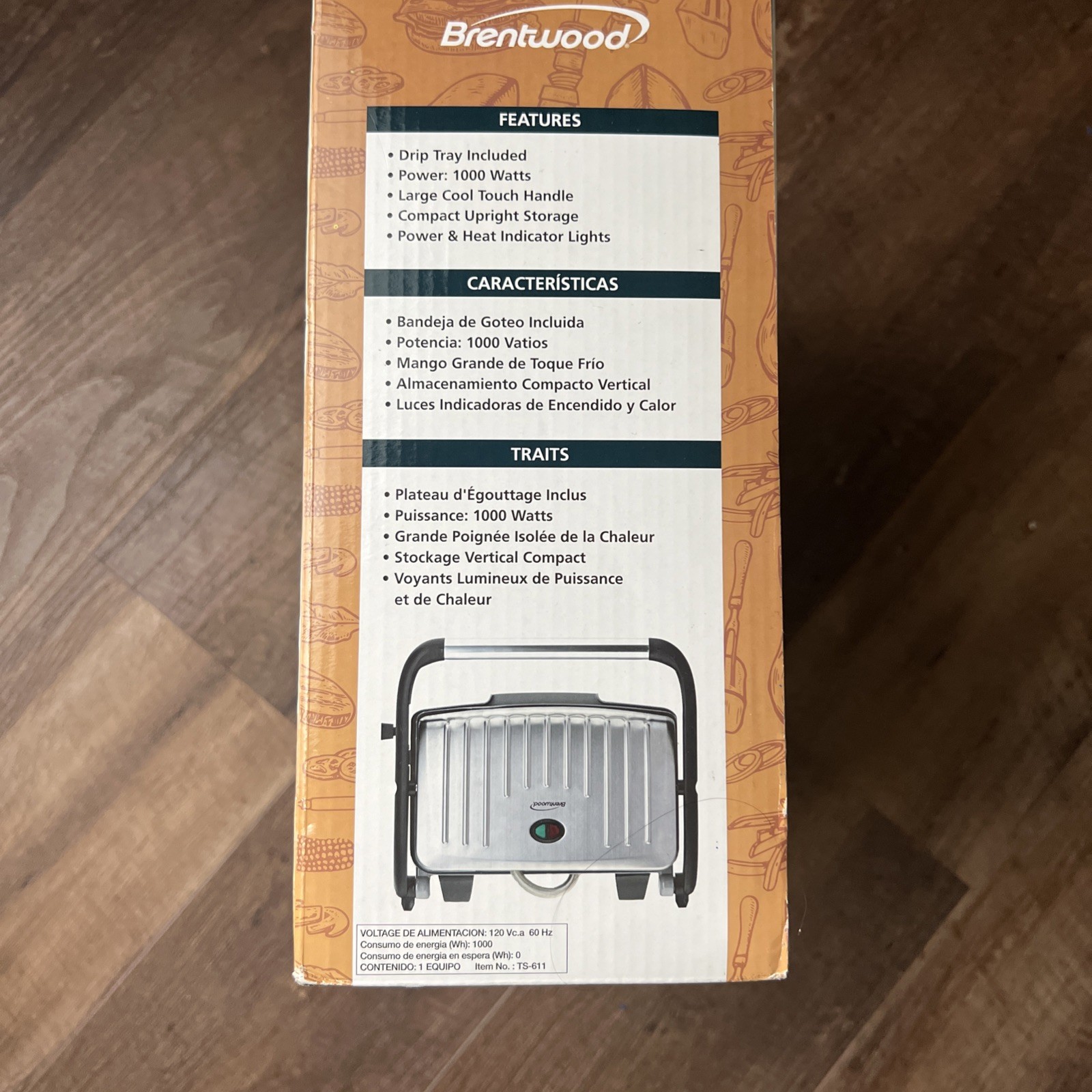 Brentwood Panini Press and Grill Non-Stick TS-611 NEW Sealed
