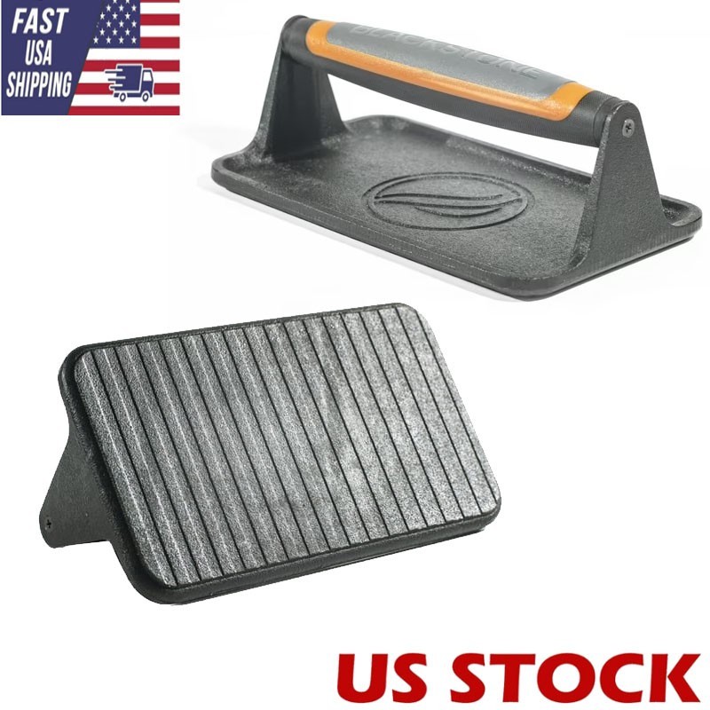 Medium Blackstone Cast Iron Griddle Grill Press w/Non-Slip Handle Burger Press