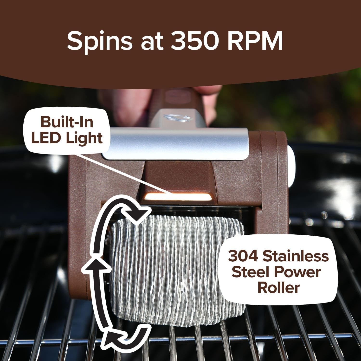 Giddy Up Grill Cleaner AS SEEN ON TV! – Cordless, Rechargeable BBQ Tool with 350