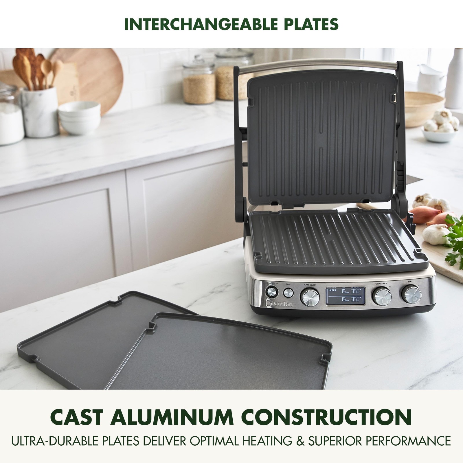 GreenPan Elite 7-in-1 Multi-Function Contact Grill & Griddle, Healthy Ceramic