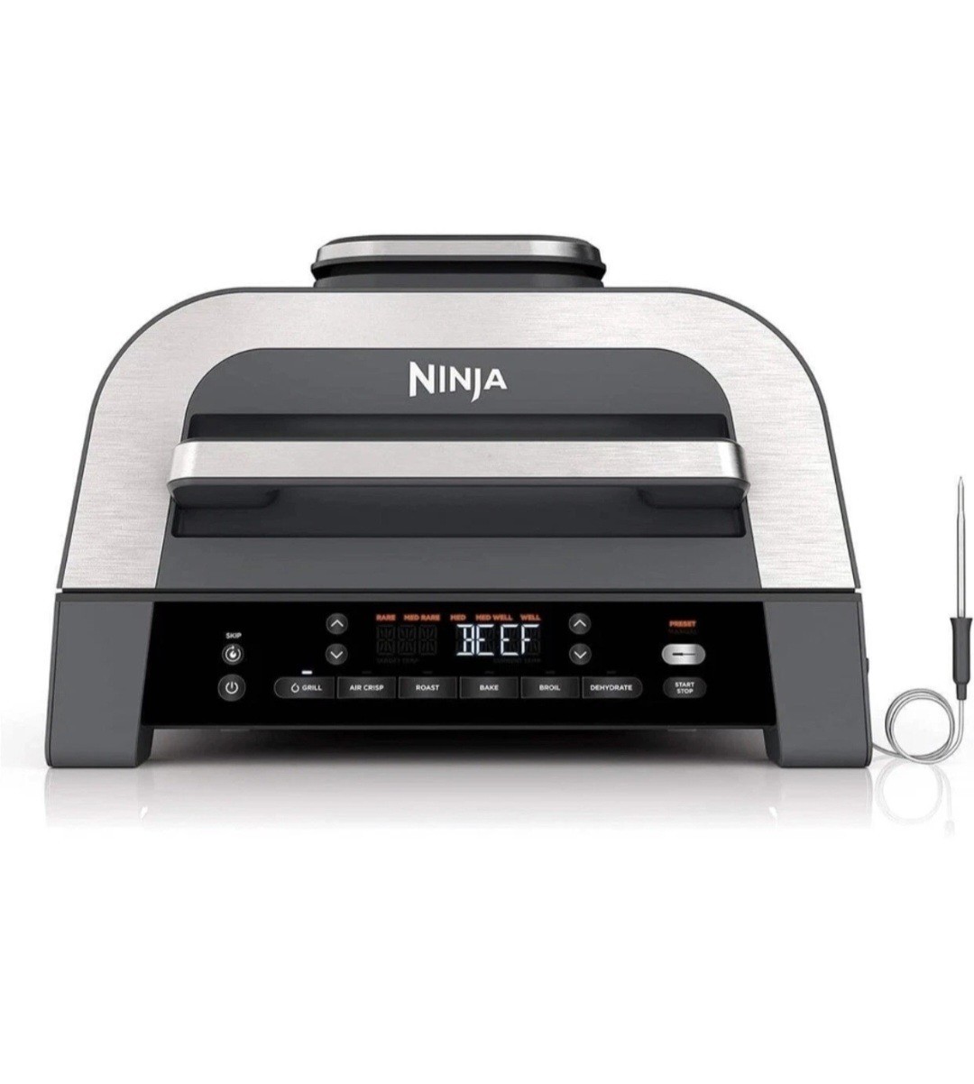 Ninja DG551 Foodi Smart XL 6-in-1 Indoor Oven with Air Fry, Grill, Black/Silver