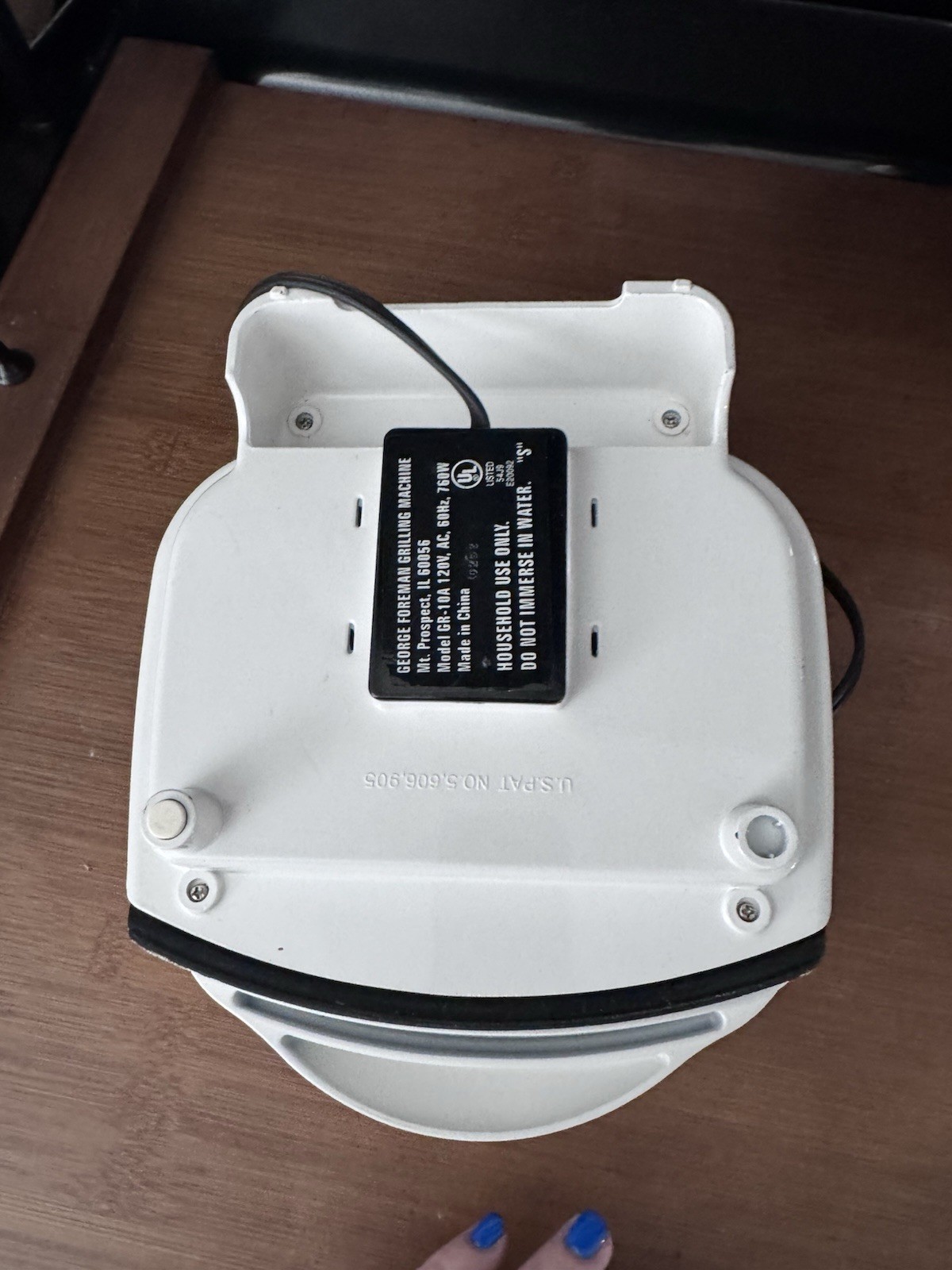 George Foreman GR10A Contact Grill & Griddle 760W 120V Non-Stick White