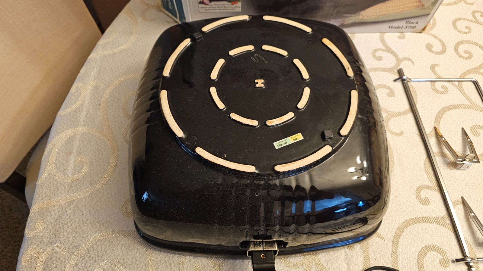 Rival Crock Grill Smokeless Indoor Electric Grill 5760 Black Stoneware