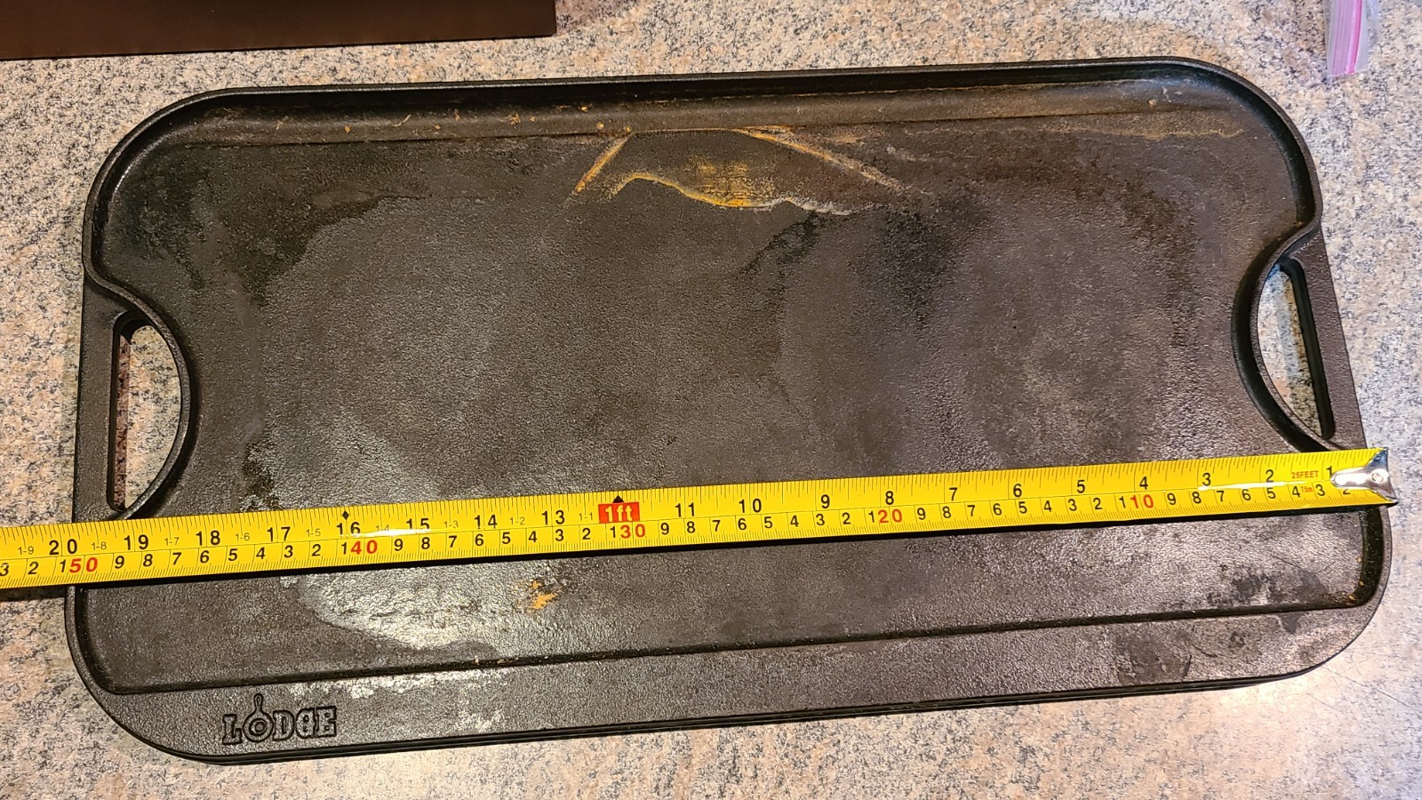 Lodge Pro-Grid Cast Iron Reversible Grill Griddle Combo PG12 USA 20×10 (A5)