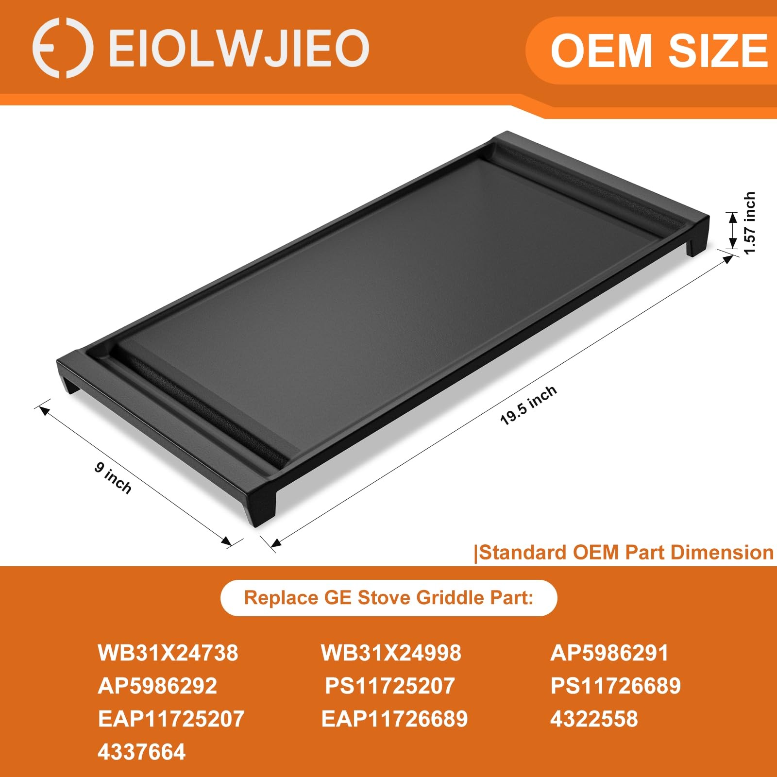 Newly Upgraded Ceramic Coating Griddle Replacement for GE Gas Stove, WB31X247…
