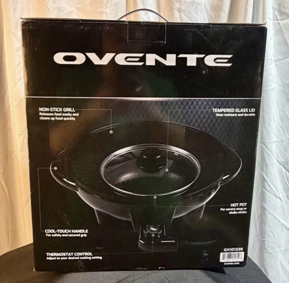 NIB Ovente Tabletop Electric Hotpot Grill – Asian / Korean Cooking