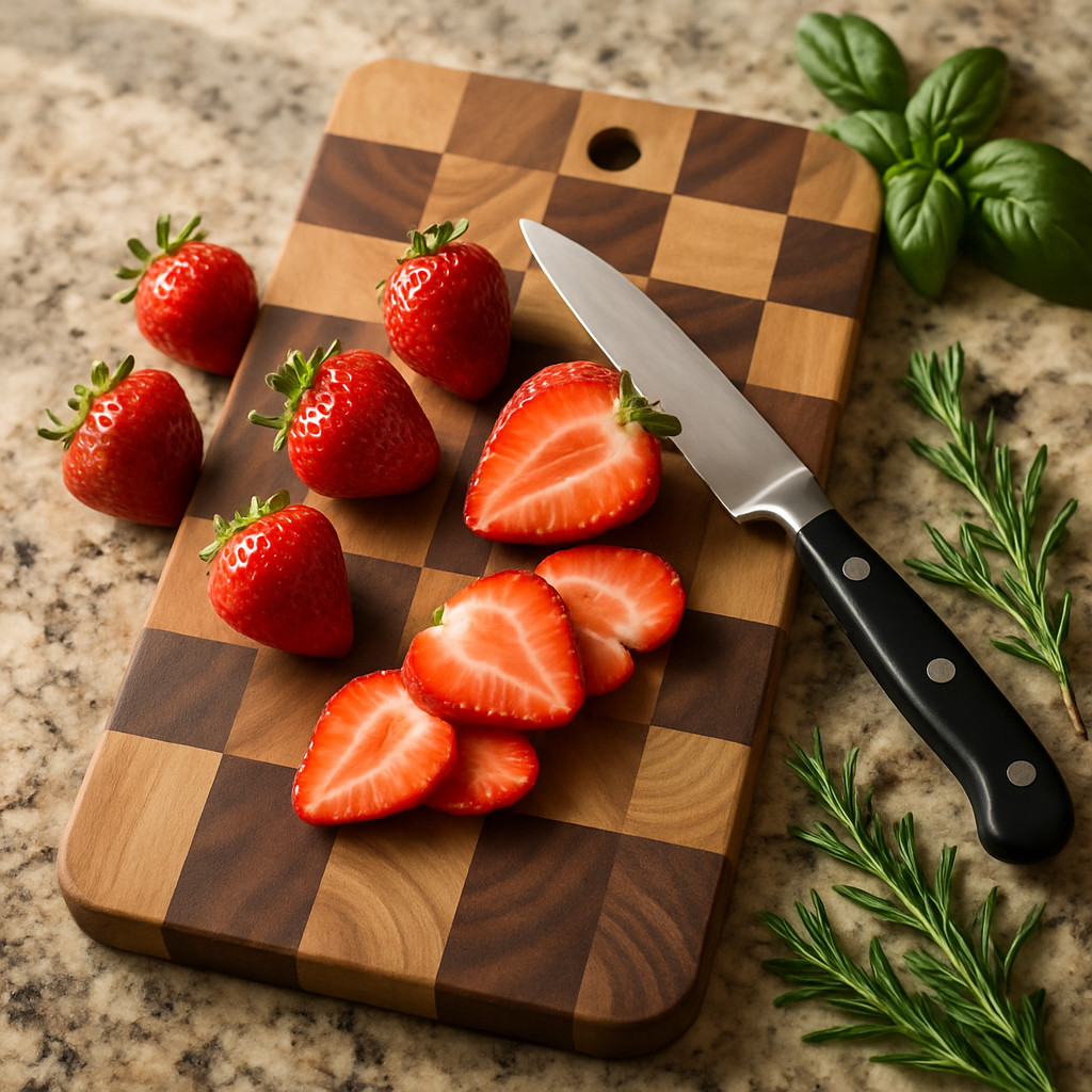 HOTOWN Wood Cutting Board Checkered Acacia Serving