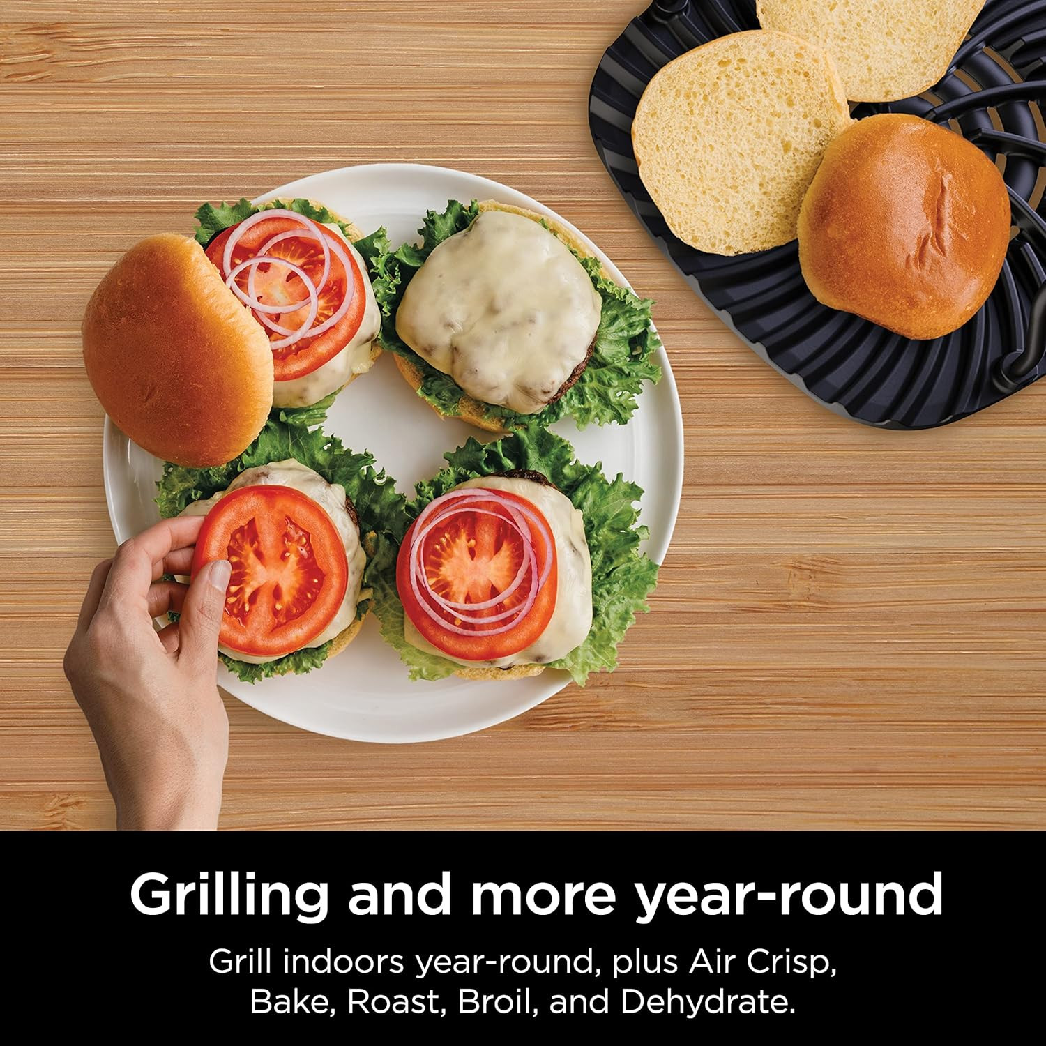 EG201 Foodi 6-In-1 Indoor Grill with Air Fry, Roast, Bake, Broil, & Dehydrate, 2