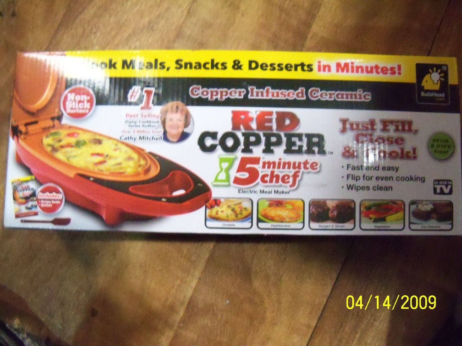 Copper Red 5 Minute Chef Electric Meal Omelet Maker (unopened)
