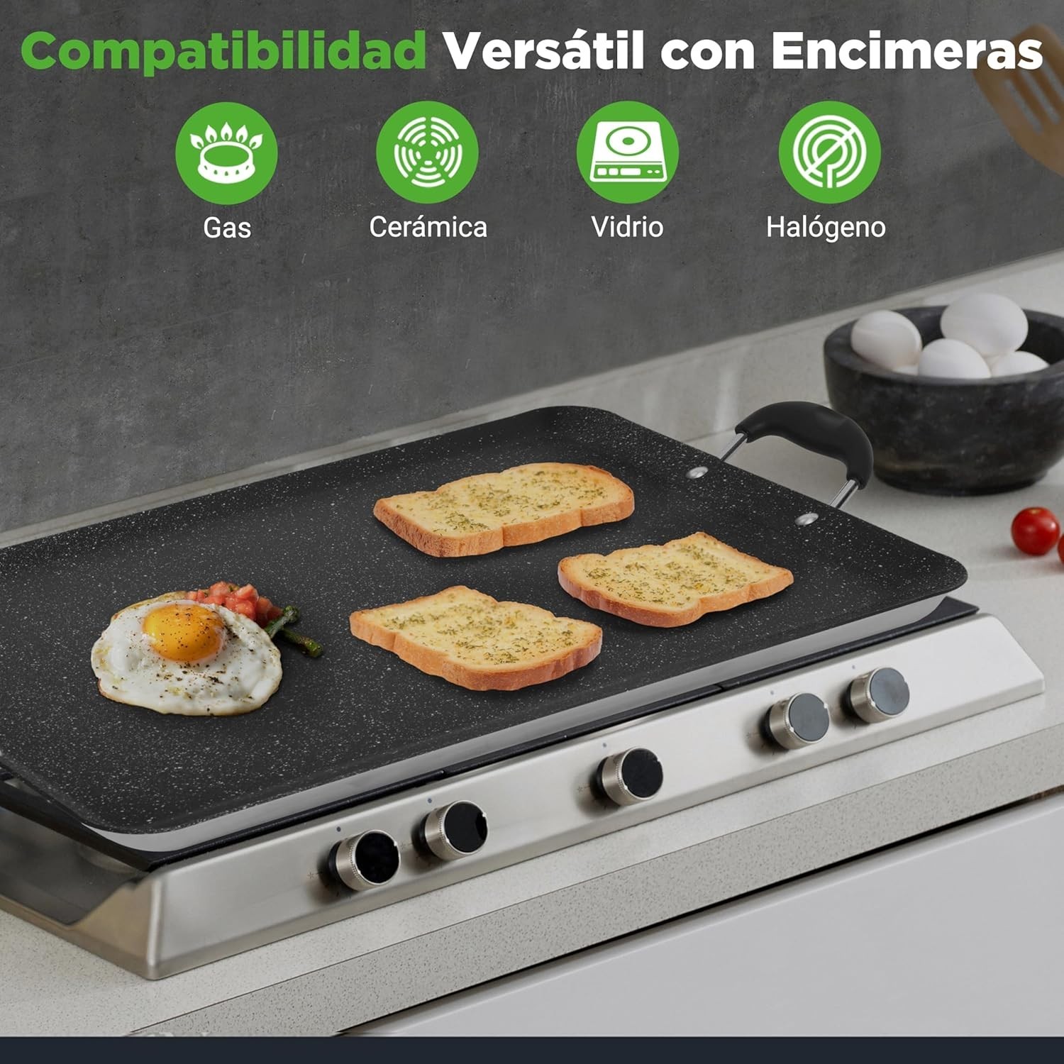 Versatile Double Burner Griddle 20 Inch Non Stick Ideal for Tortillas and More