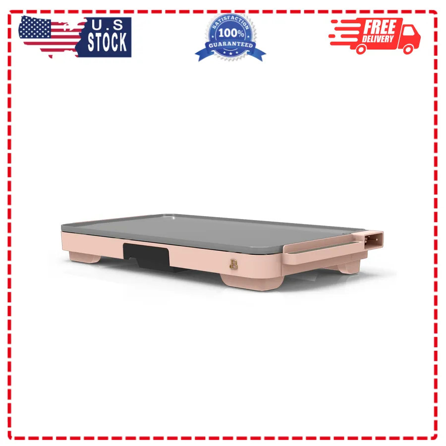 Beautiful Drew Barrymore 12×22 Inch XL Electric Nonstick Griddle Rose Gold