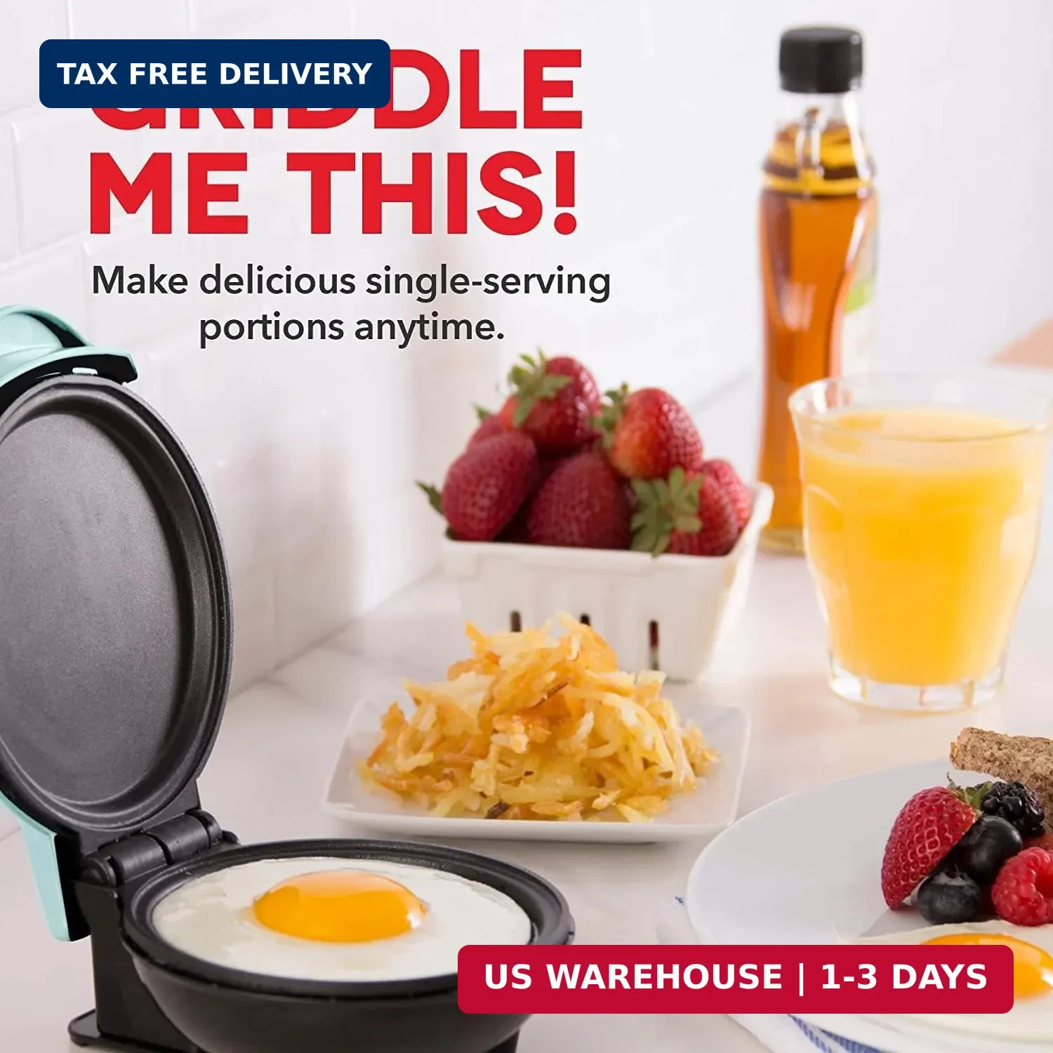 Compact Griddle for Creative Homemade Treats, Nonstick Surface, Quick Heat-Up Sy