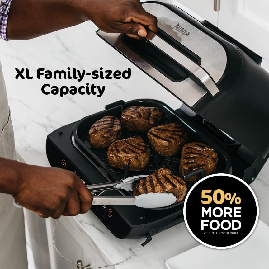 Ninja | Indoor Grill and Air Fryer| Foodi Smart XL | 6-In-1 Grill, Air Fry, Roas