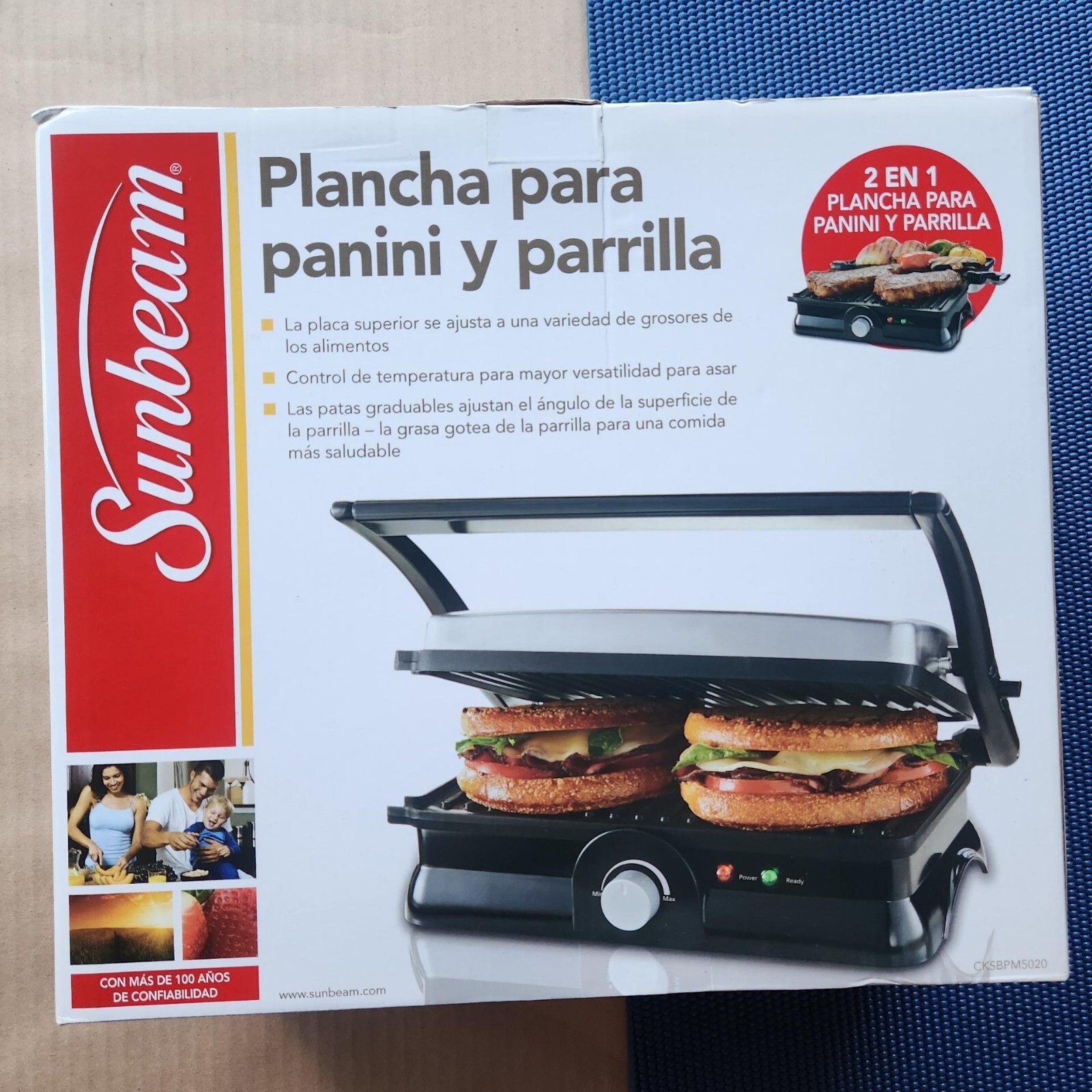Brand New Sunbeam Panini Maker and Grill – Sunbeam CKSBPM5020 – Black