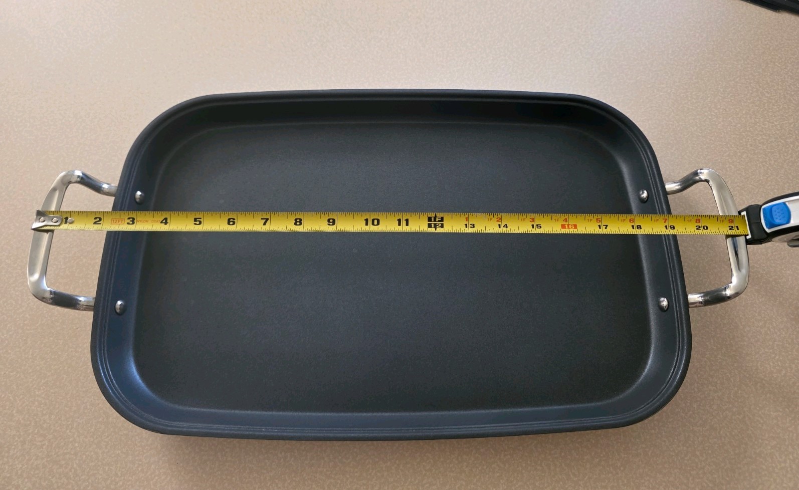 PH Panther House PH 17×13 Non-Stick Stainless Steel Rectangular Grill Pan 17×13″