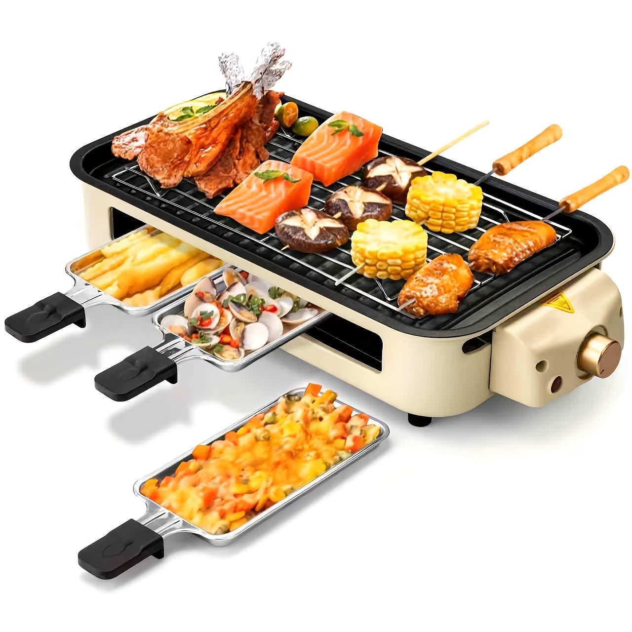 Smokeless Indoor Grill 1200W Non-Stick Removable Plate Dishwasher Safe BBQ