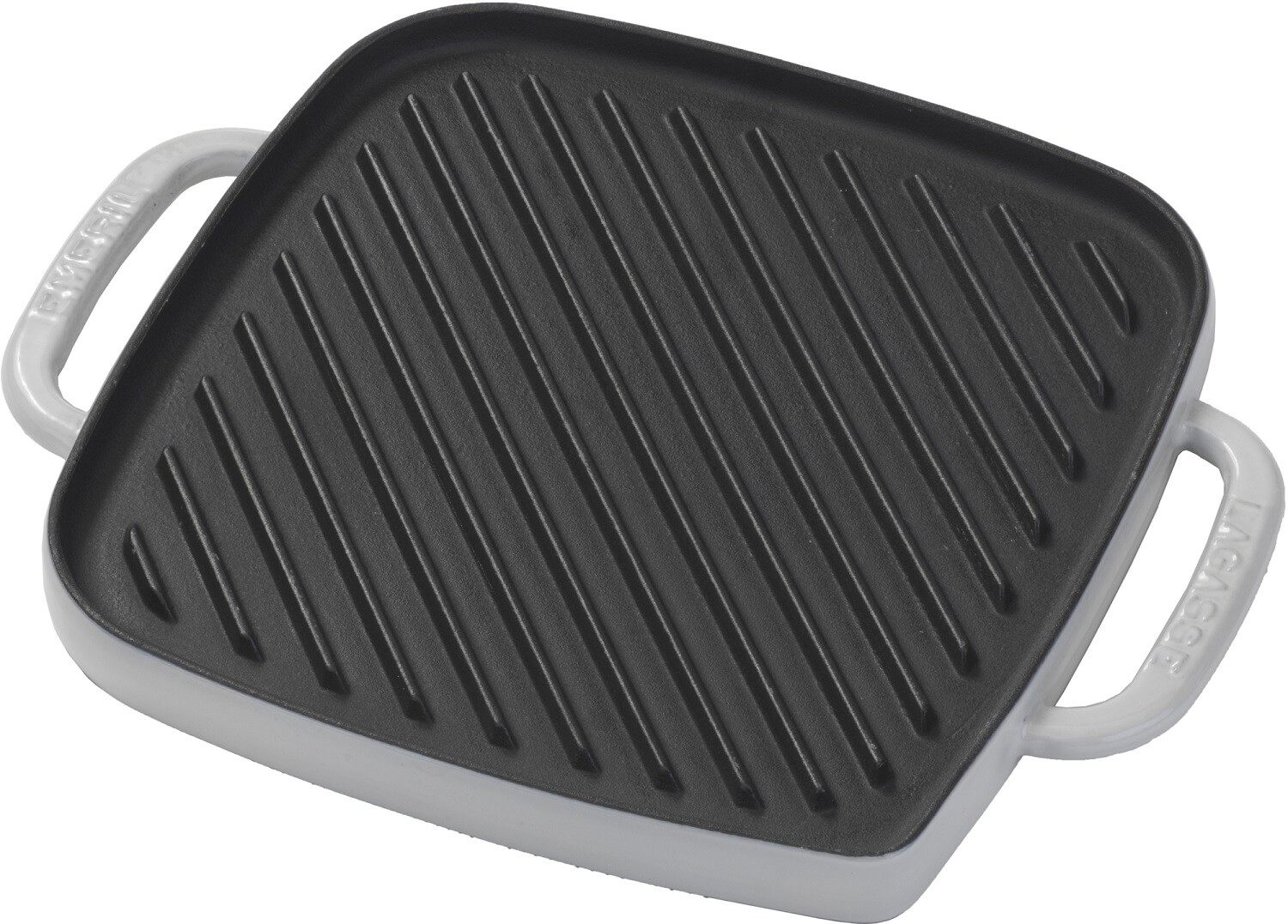 Emeril Lagasse Enameled Cast Iron Reverisble Grill Griddle with Press Grey NEW
