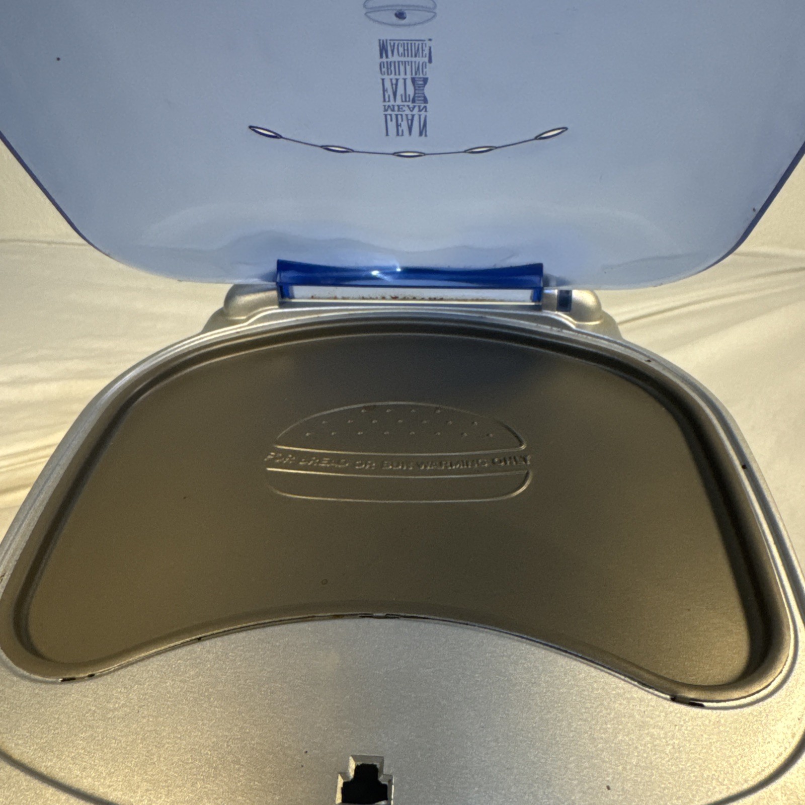 George Foreman Grill Lean Mean Fat Reducing Grilling Machine W/Bun Warmer Blue