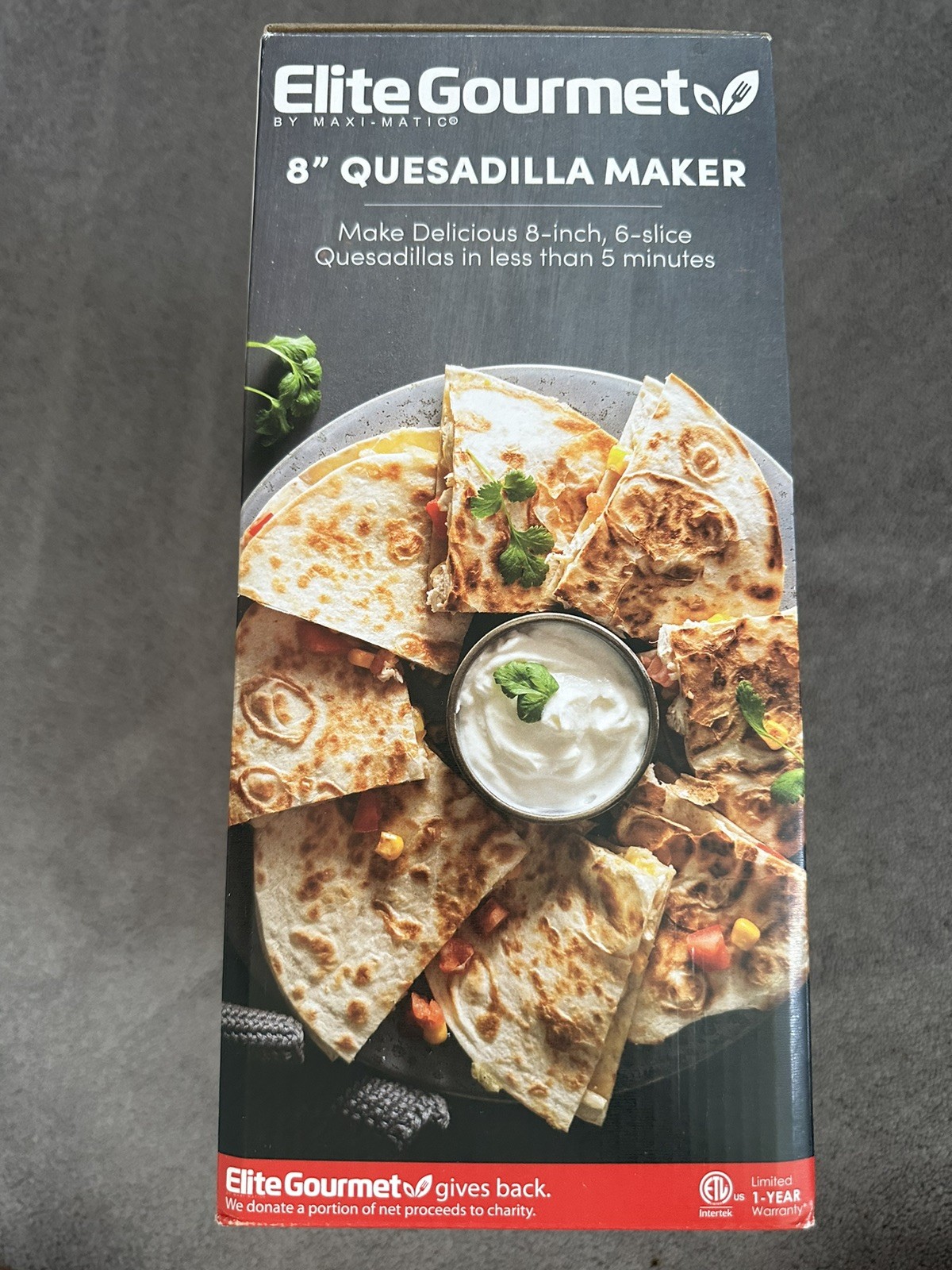 Elite Gourmet 8” Quesadilla Maker Manual Non Stick New Open Box Model EQD413