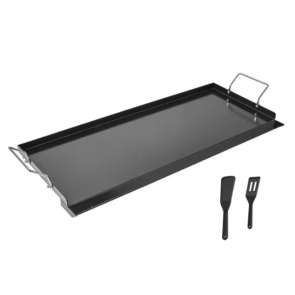 Carbon Steel Griddle, 32X14 In. Universal Flat Top Rectangular Plate, Gas Grill