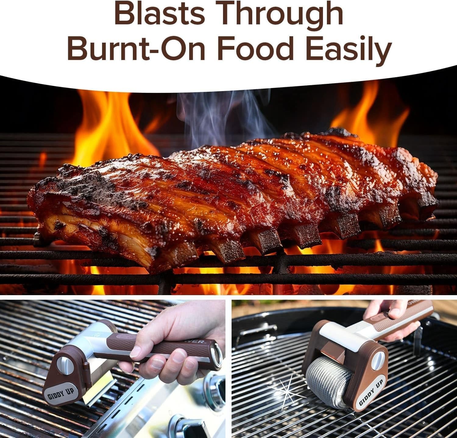 Giddy Up Grill Cleaner AS SEEN ON TV! – Cordless, Rechargeable BBQ Tool with 350