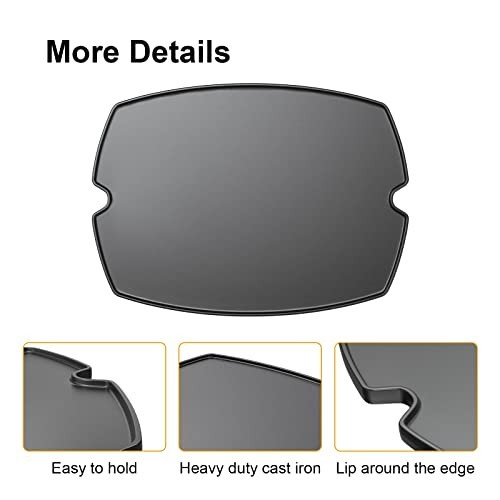 Cast Iron Cooking Griddle for Gas Grills – BBQ Accessories for Weber Q Series, 1