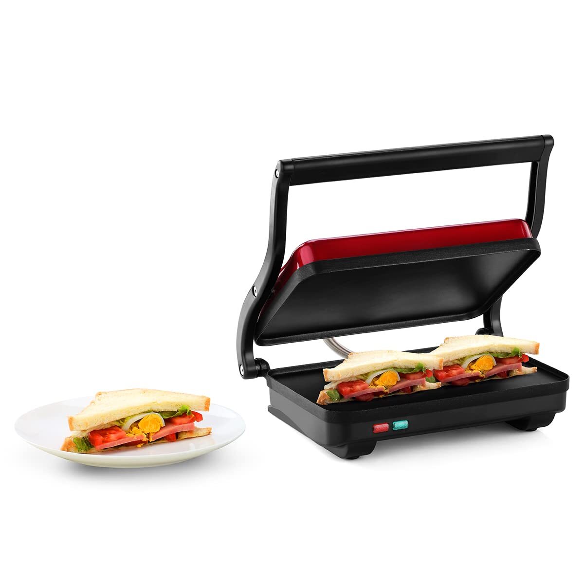 Electric Griddle for Toasting Sandwiches Various Snacks – Metallic Red