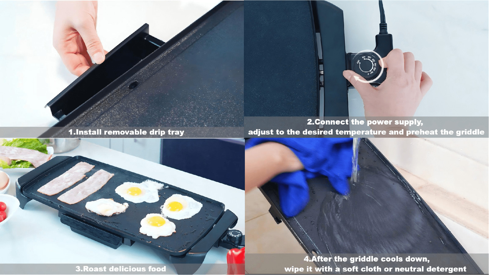 Mainstays 20 inch Electric Griddle – Non-Stick, Temperature Control,1500 W