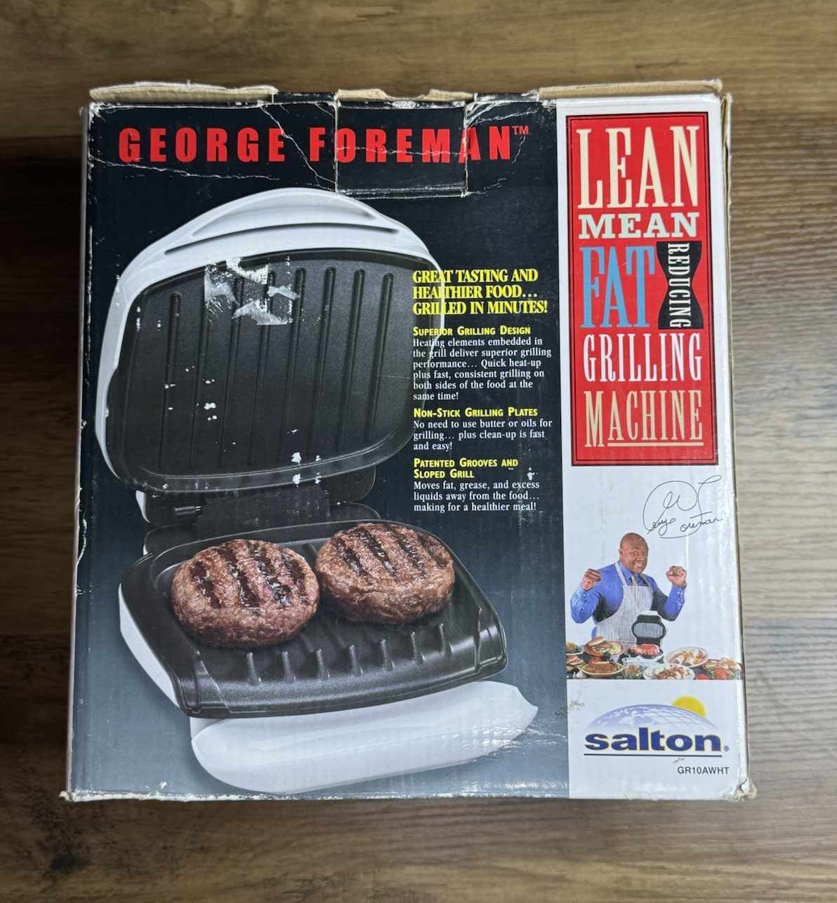 George Foreman “Lean Mean Fat Reducing Grilling Machine” GR10AWHT New Open Box