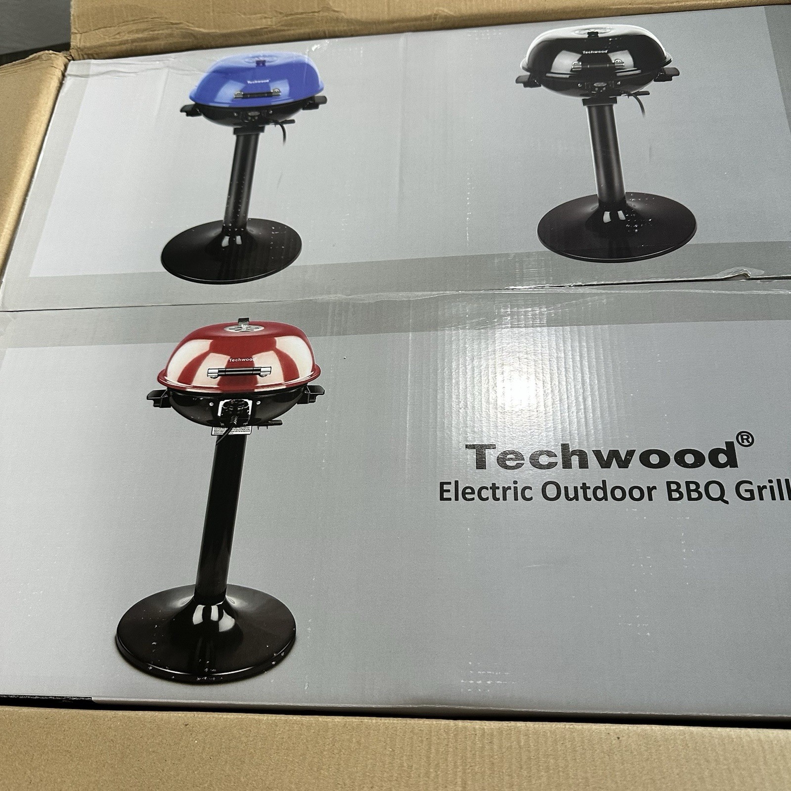 Techwood 1600W Indoor Outdoor Electric Grill, Electric BBQ Grill, Portable Blue