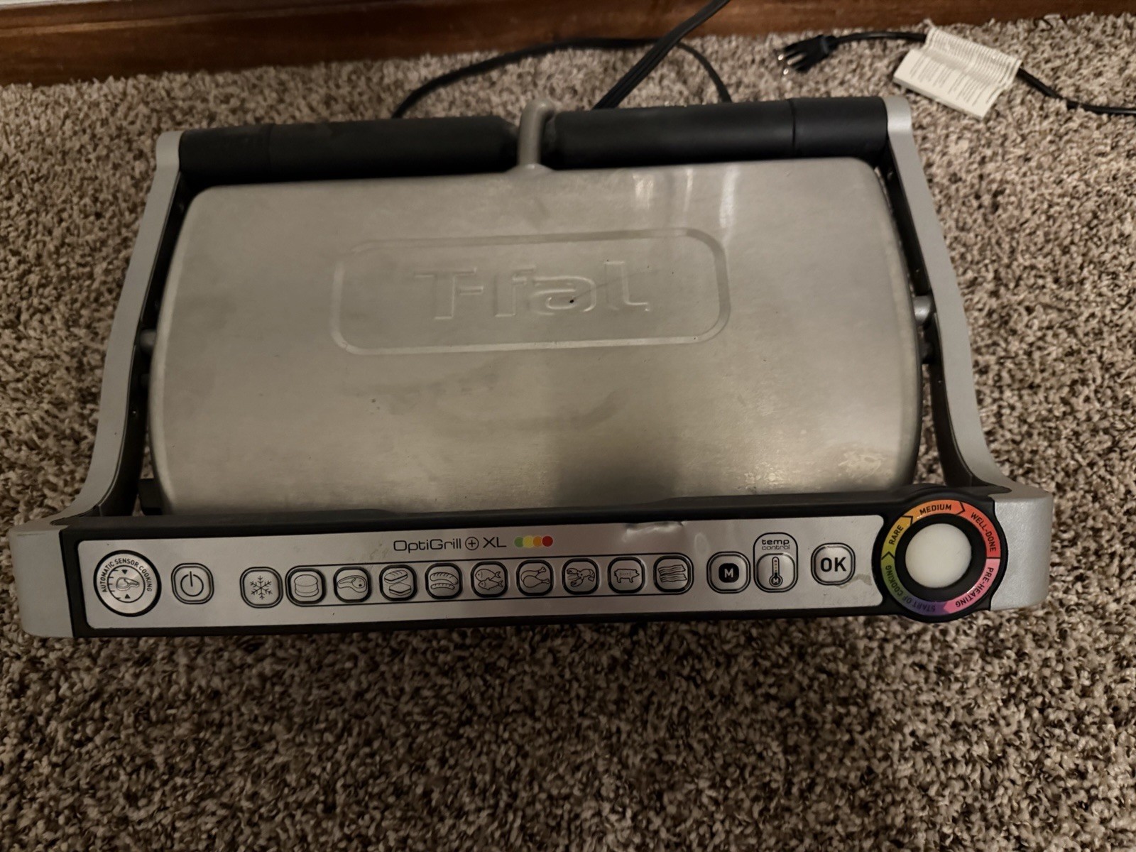 T-Fal OptiGrill Electric Grill Countertop Stainless Steel NonStick Indoor 8356s1
