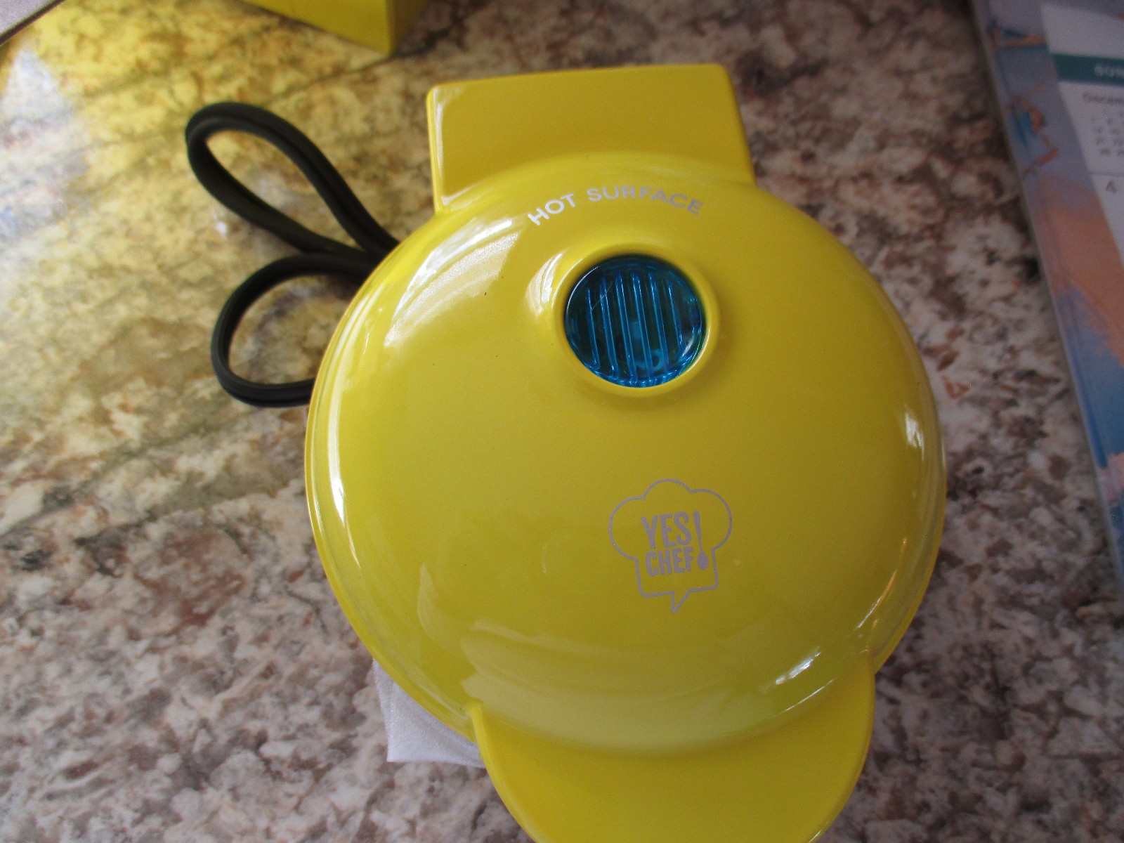 Yes! Chef Personal Griddle w/ Instructional Manual & Recipe Guide, Yellow NEW