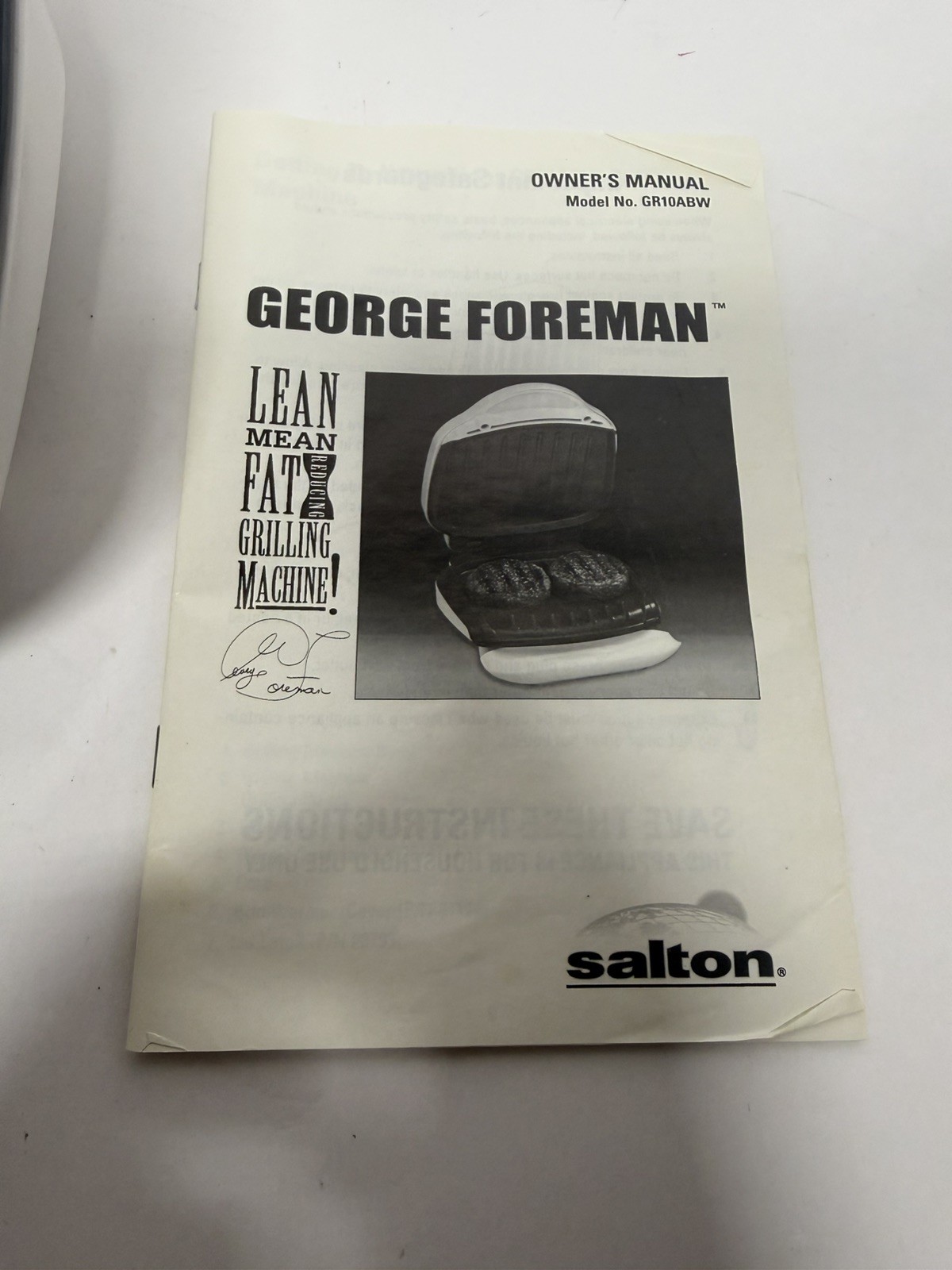 George Foreman lean mean Grilling Machine Model GR10ABW