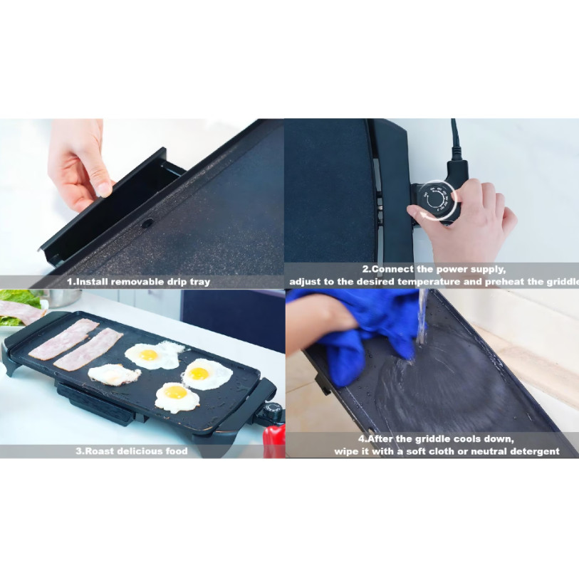 Mainstays 20 inch Electric Griddle – Non-Stick, Temperature Control,1500 W,Ceram