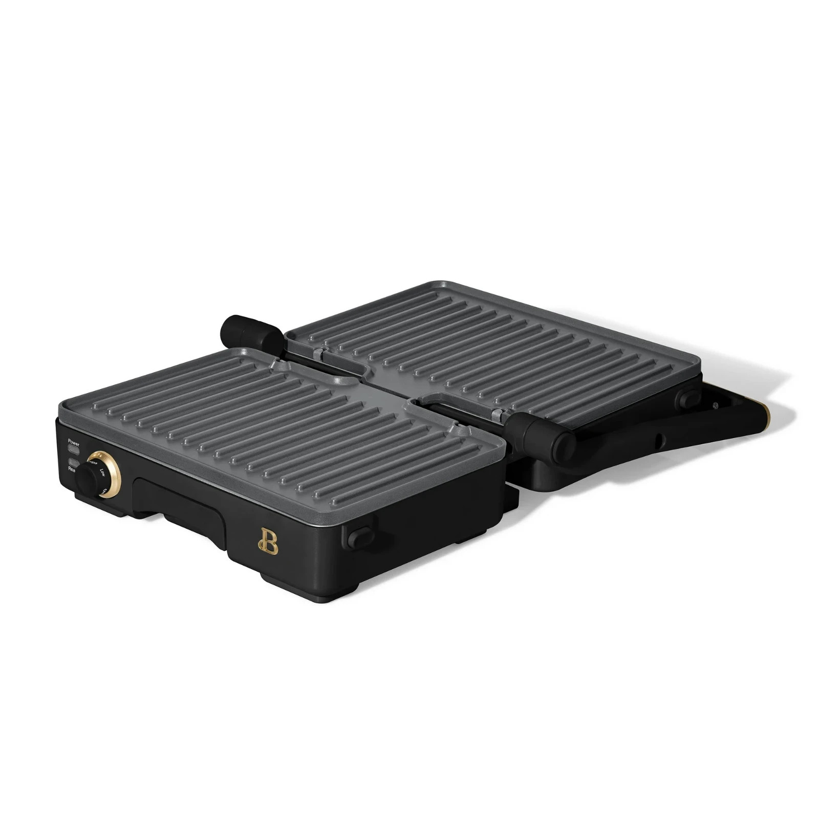 Beautiful 2-in-1 Panini Press & Grill with Detachable Plates, Black Sesame by Dr