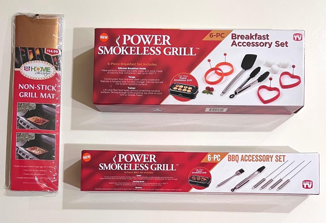 Power Smokeless Grill ACCESSORY KITS for Indoor Grill – BBQ & Breakfast Sets