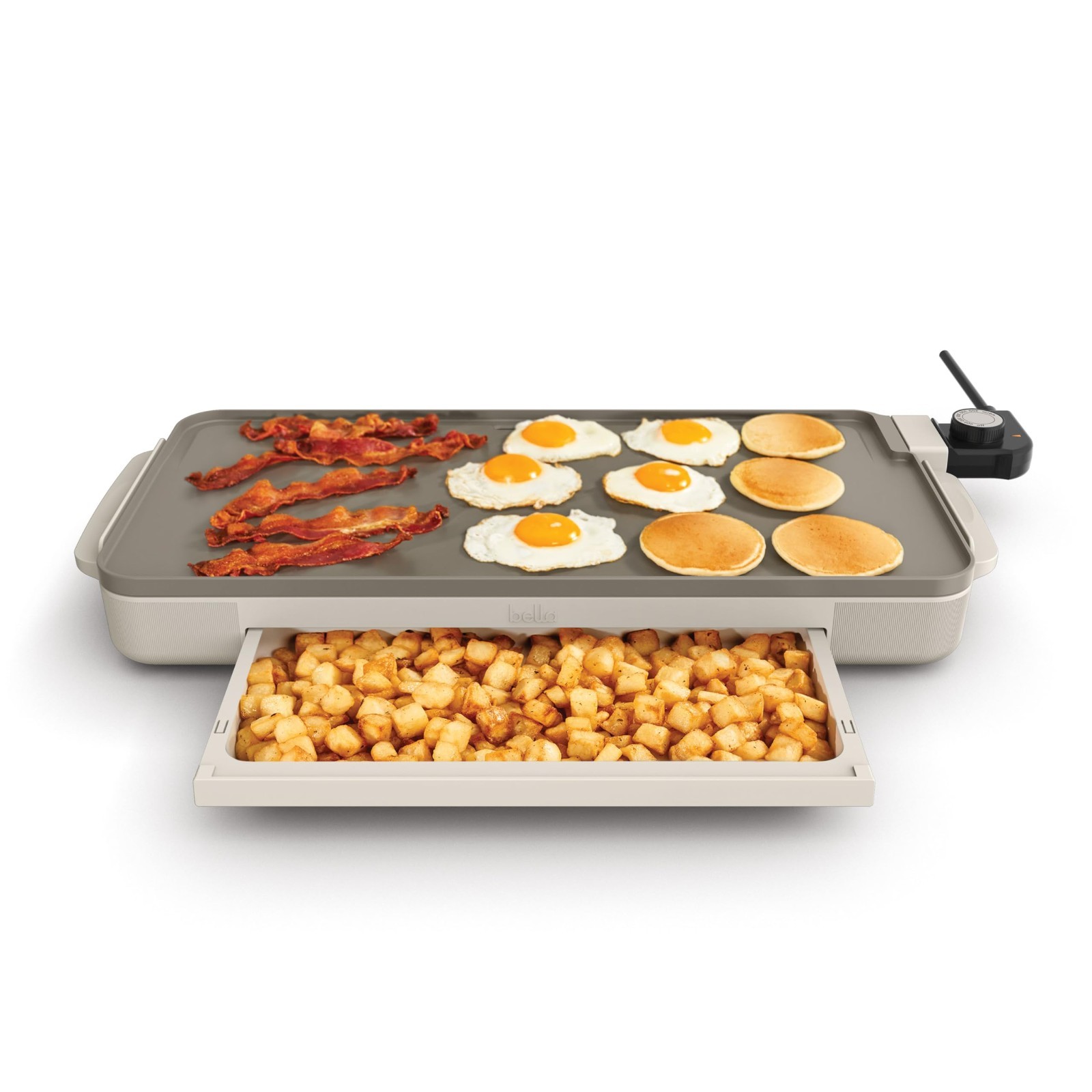 10″ x 20″ Electric Griddle with Warming Tray, Nonstick Ceramic, Removable Probe,