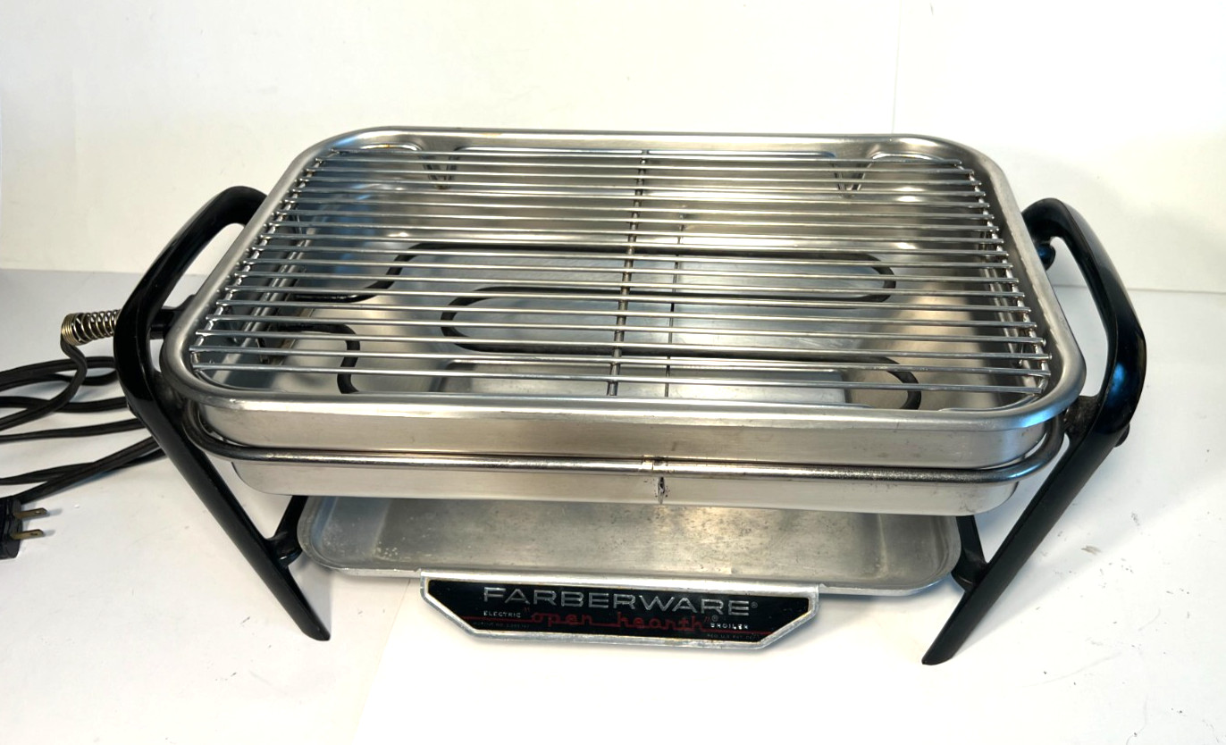 Vintage 1970’s Farberware Open Hearth Electric Broiler Grill Model 450 tested