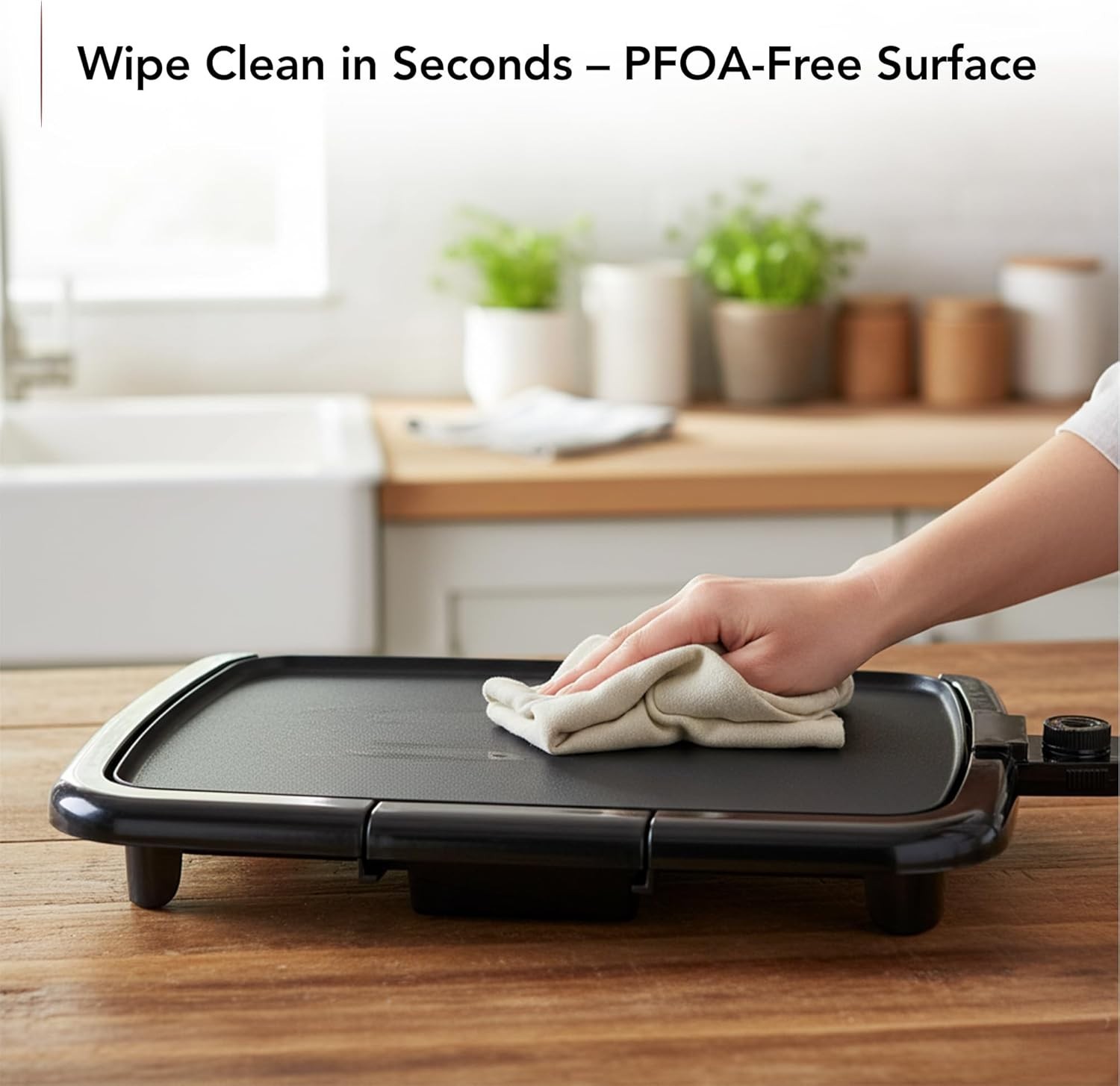 Compact 16×10 Electric Griddle: Non-Stick, PFOA-Free – Perfect for Home Chefs
