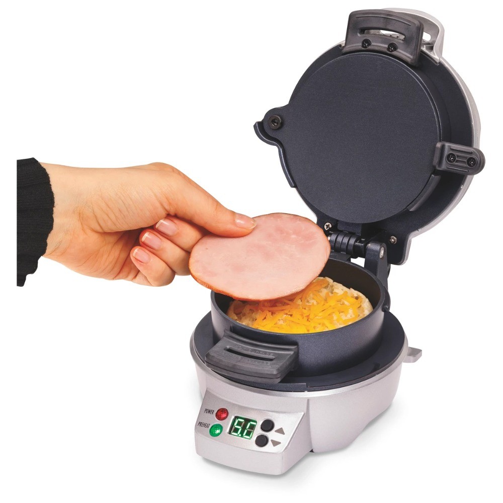 Breakfast Sandwich Maker with Timer – Dark Gray