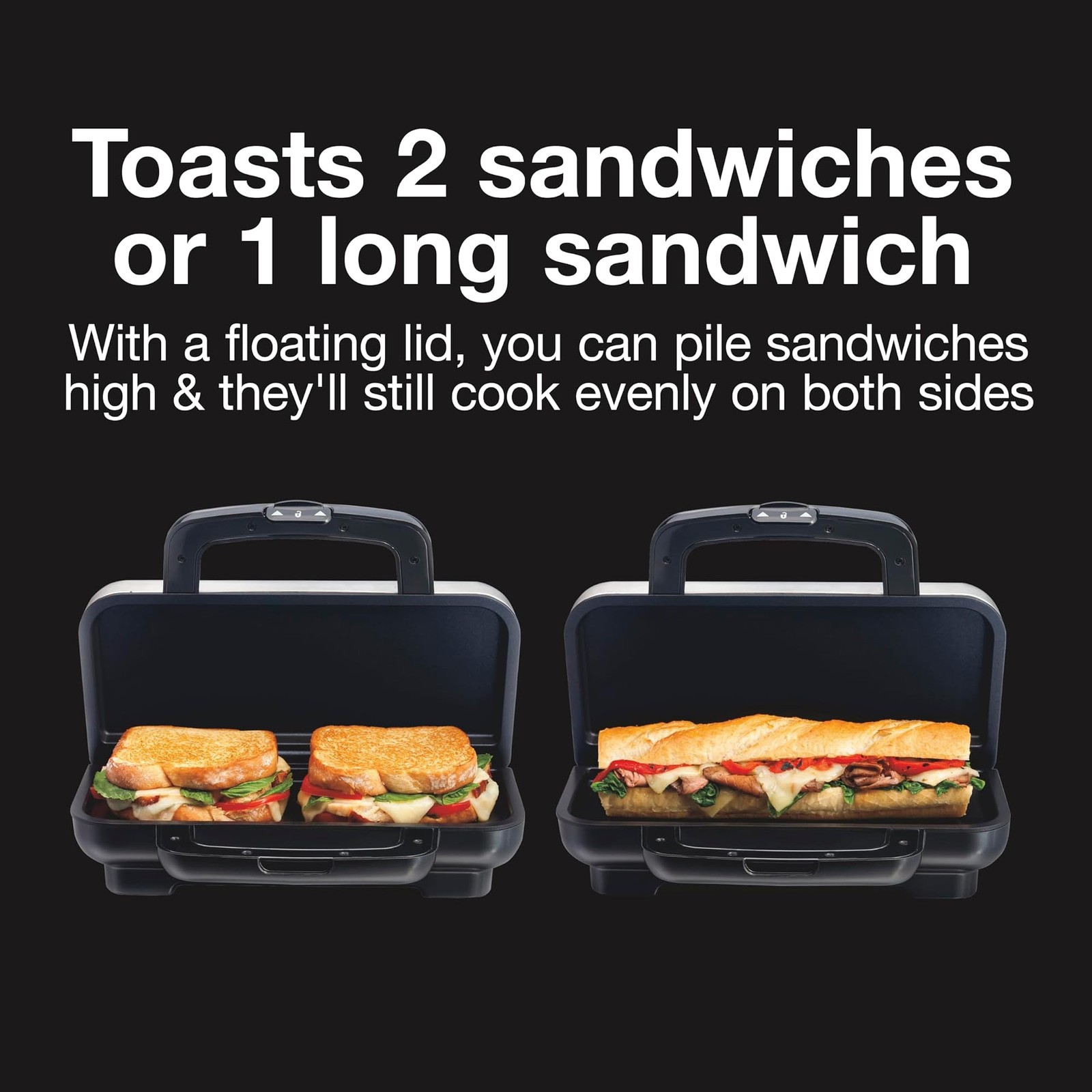 Proctor Silex Deluxe Hot Sandwich Maker With PFAS-Free Non-Stick Plates | Fit…